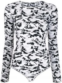 MM6 Maison Margiela camouflage printed bodysuit camouflage printed bodysuit at Farfetch